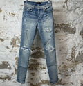 Amiri MX1 Blue Paisley Blue Denim Jeans Sz 29