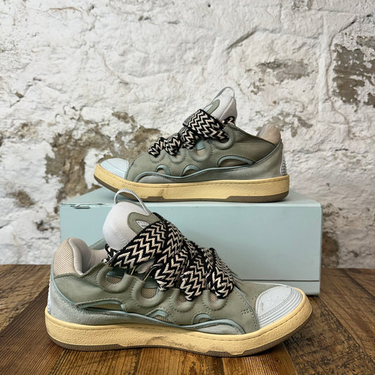 Lanvin Curb Black White Lace Green Blue Sneaker Sz 10 (43)