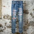 Amiri MX1 Pink Tie Dye Thrasher Blue Denim Jeans Sz 29
