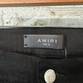 Amiri MX1 Brown Suede Black Denim Jeans Sz 36