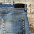Amiri MX2 Green Brown Paisley Blue Denim Jeans Sz 38