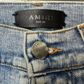 Amiri Multicolor Paisley Patches Washed Blue Denim Jeans Sz 29