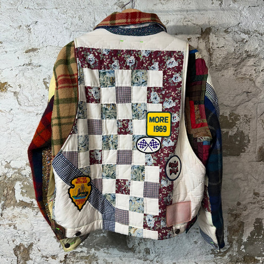 Better With Age Multicolor Patchwork Work Jacket Sz S
