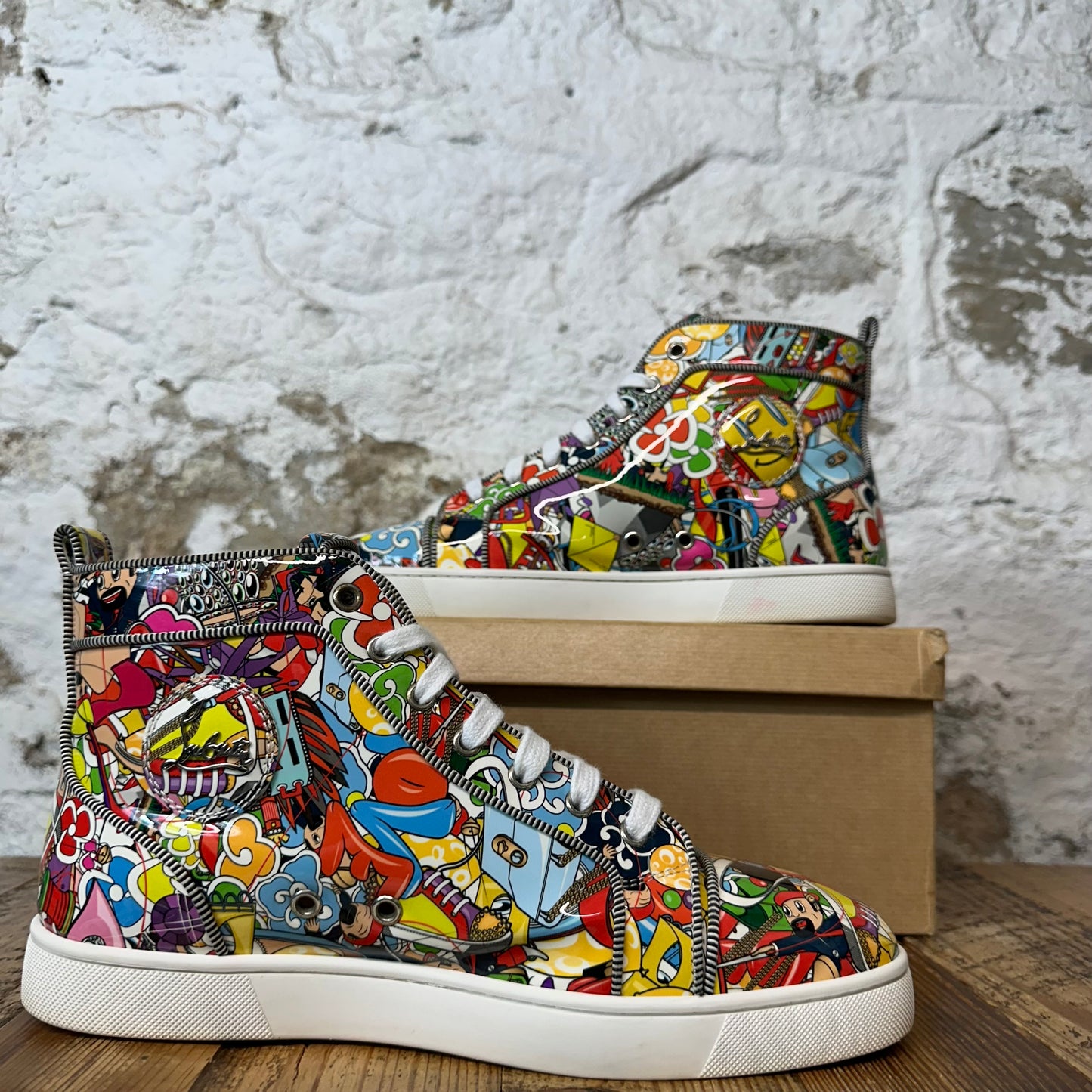 Christian Louboutin High Multicolor Pattern Sneaker Sz 9 (42)