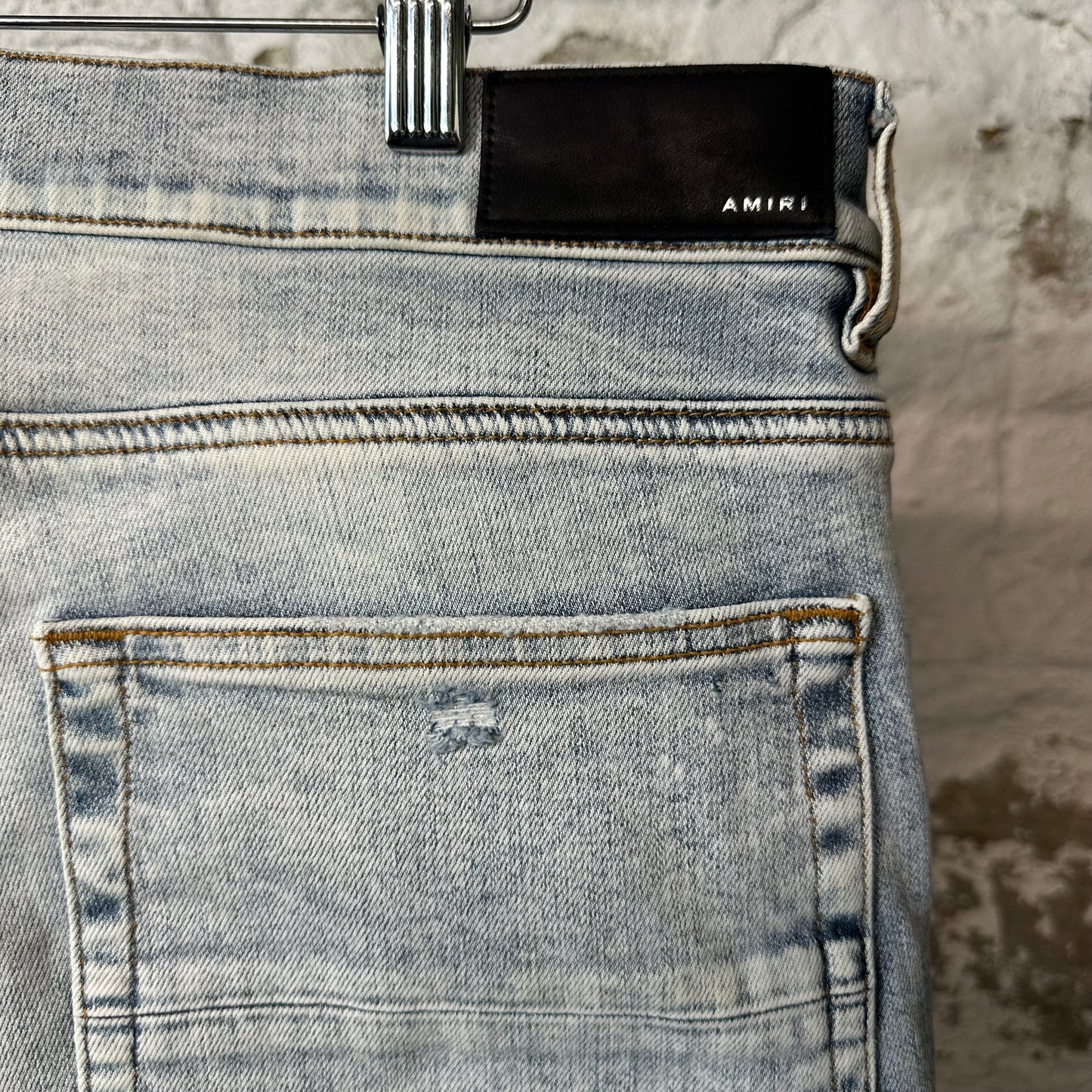 Amiri Plain Washed Blue Denim Jeans Sz 36