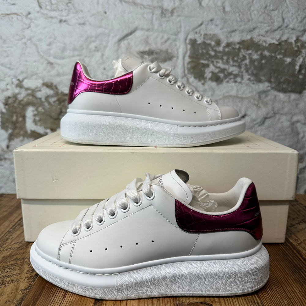 Alexander McQueen Pink Croc Tab White Sneaker Sz 6 (38)