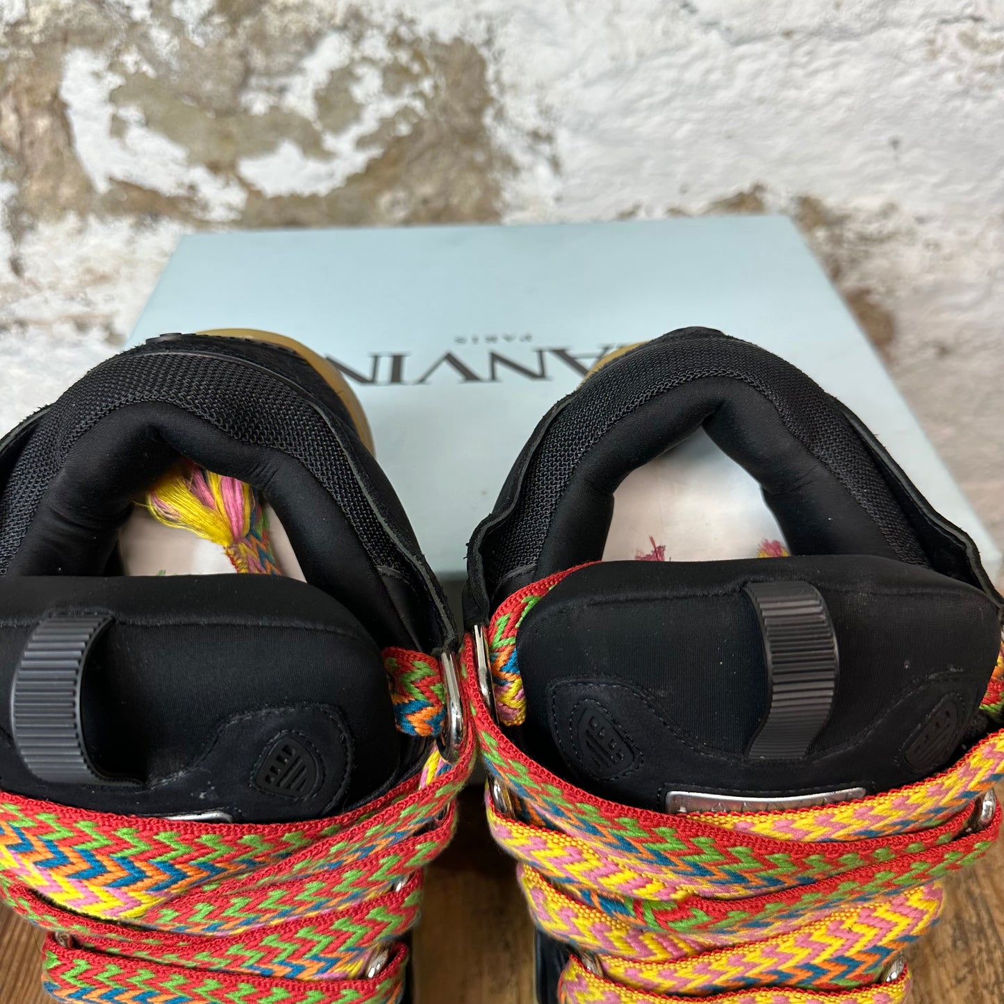 Lanvin Curb Multicolor Lace Black Sneaker Sz 9 (42)