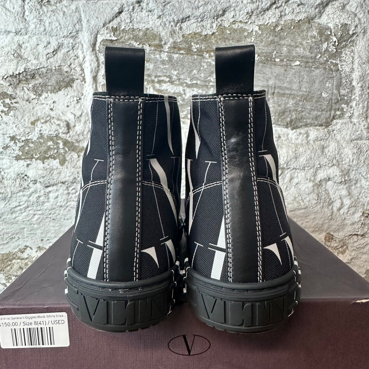 Valentino Garavani Giggies Black White Sneaker Sz 8 (41)