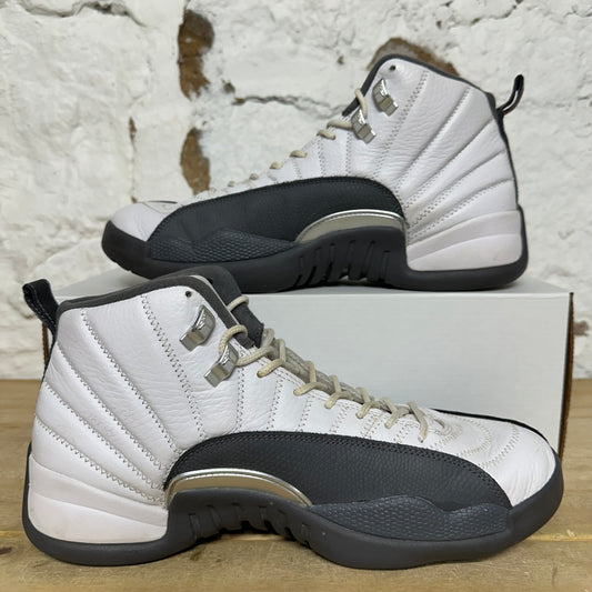 Air Jordan 12 White Dark Grey Sz 10
