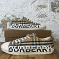 Burberry Spellout Plaid White Larkhall Sneaker Sz 10.5 (43.5)