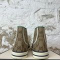 Gucci High Tennis 1977 Brown Monogram Sneaker Sz 6 (38)