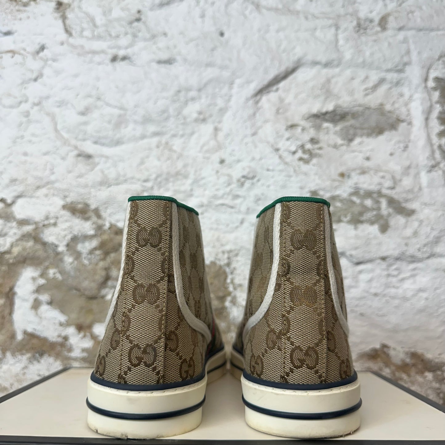 Gucci High Tennis 1977 Brown Monogram Sneaker Sz 6 (38)