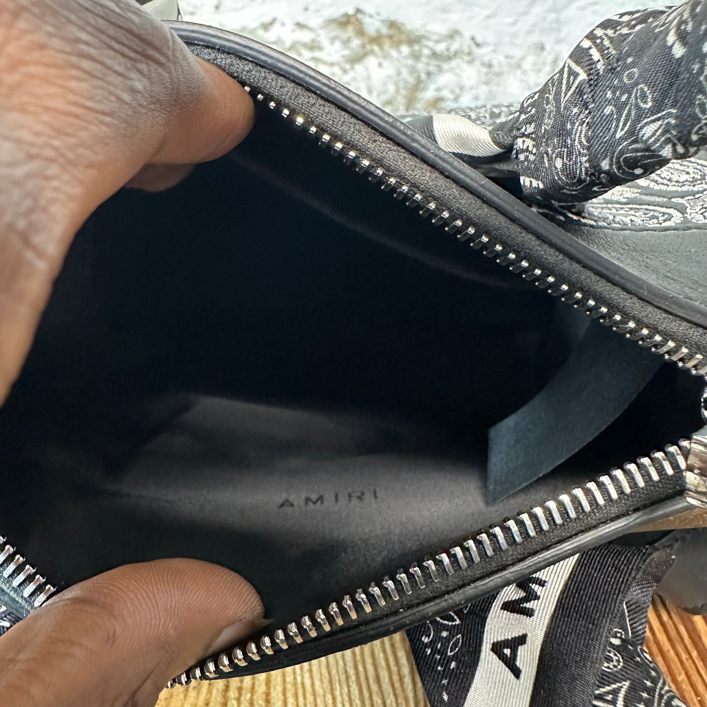 Amiri Bandana Micro Triangle Crossbody Purse