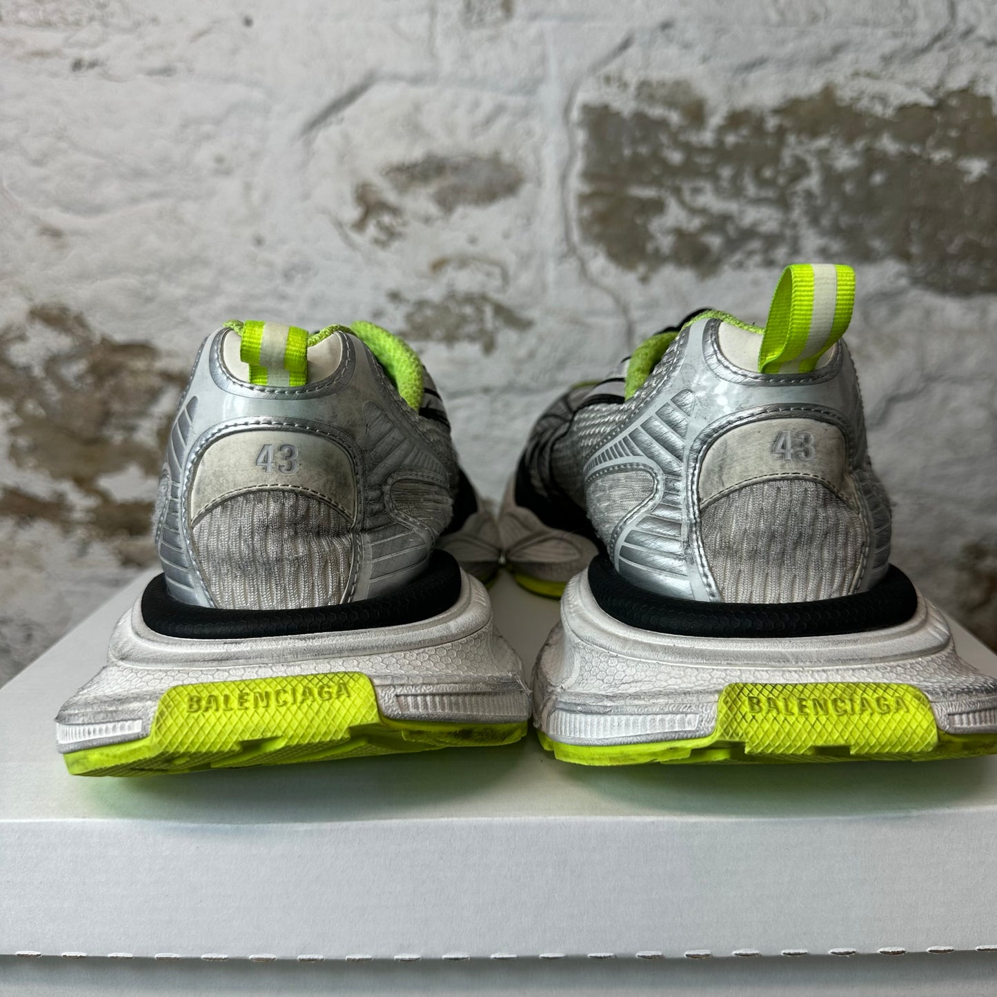 Balenciaga 3XL Grey Neon Green Sneaker Sz 10 (43)