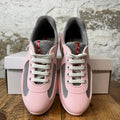 Prada Americas Cup Pink Rubber Grey Sneaker Sz 6 (38)
