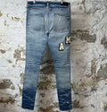 Amiri Varsity Distressed Blue Denim Jeans Sz 36
