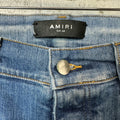 Amiri Plain Blue Honeycomb Denim Jeans Sz 33