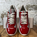 Prada Americas Cup Red Patent Grey White Sneaker Sz 9
