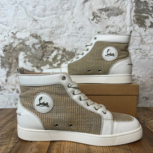 Christian Louboutin High Beige Knit White Sneaker Sz 11 (44)