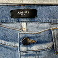 Amiri MX1 Green Paisley Light Blue Denim Jeans Sz 32
