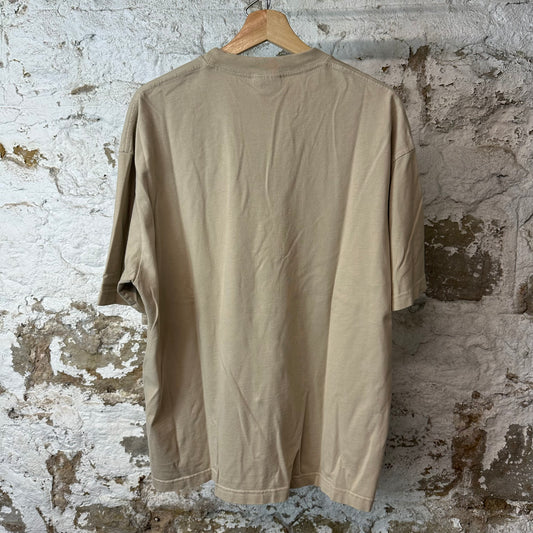 Balenciaga BB Embroidered Tan T-Shirt Sz M