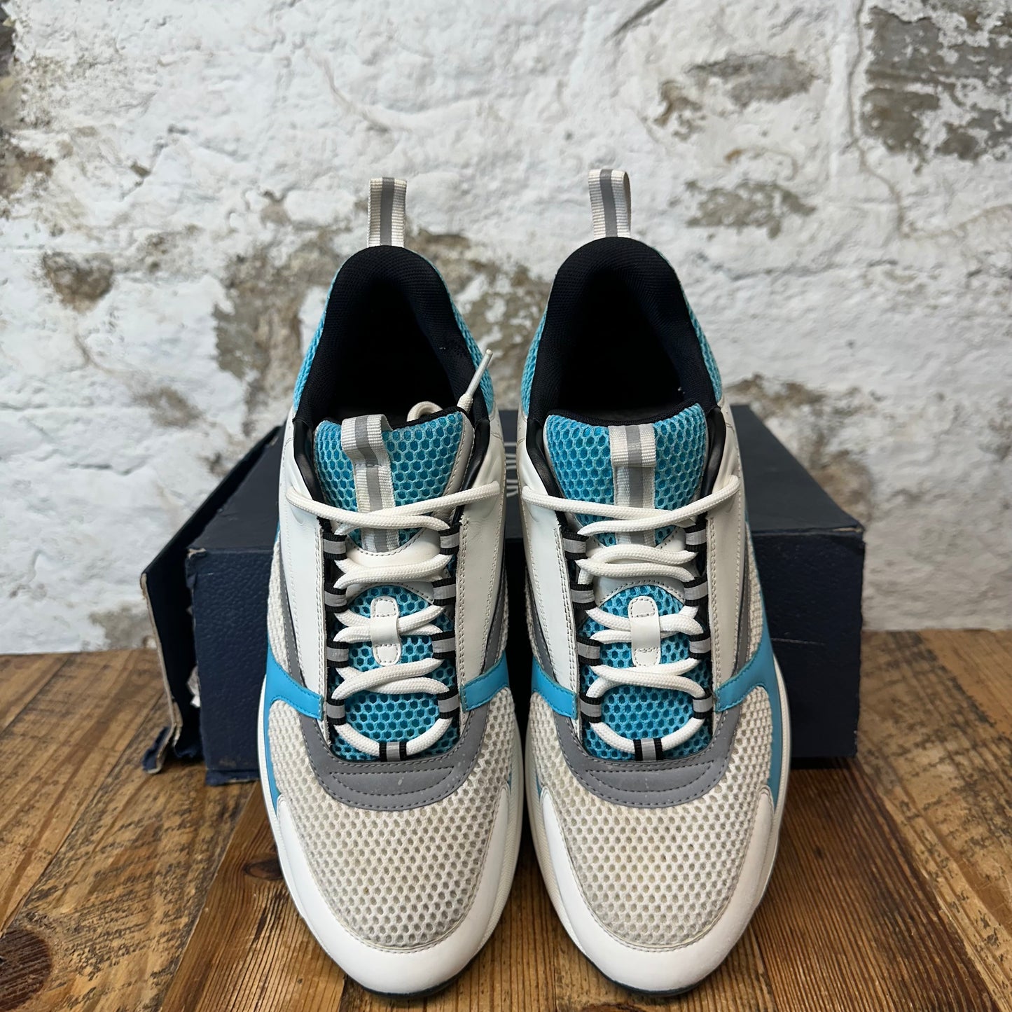 Dior B22 White Grey Teal Blue Sneaker Sz 13 (46)