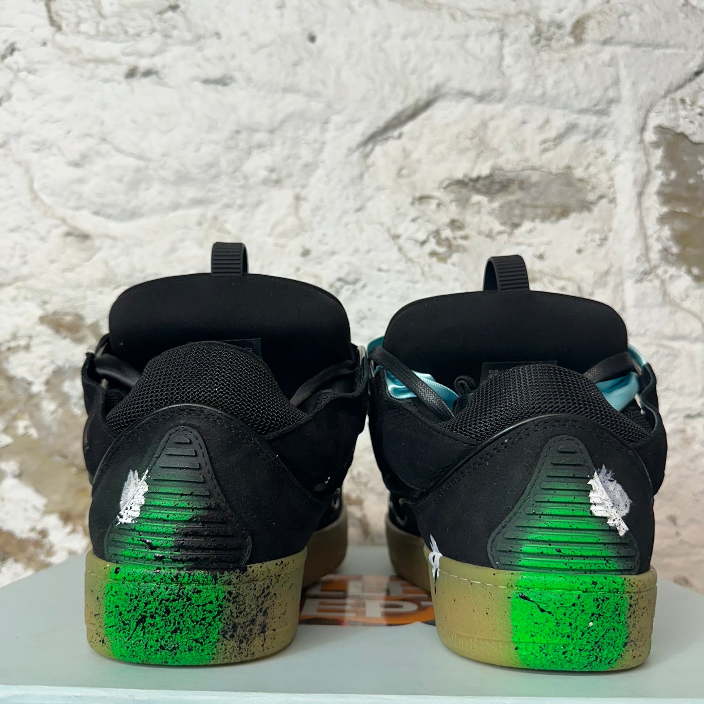 Lanvin Curb Gallery Dept Paint Splatter Black Sneaker