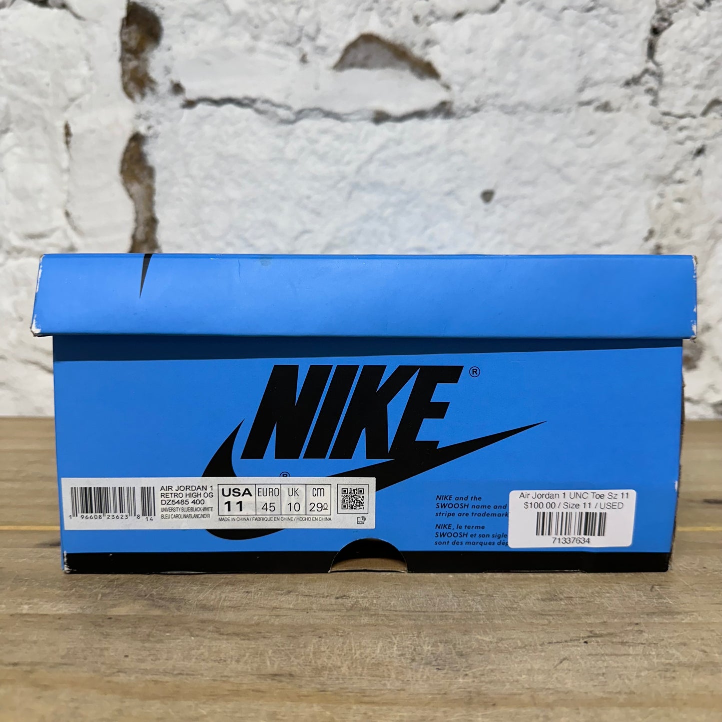 Air Jordan 1 High UNC Toe Sz 11