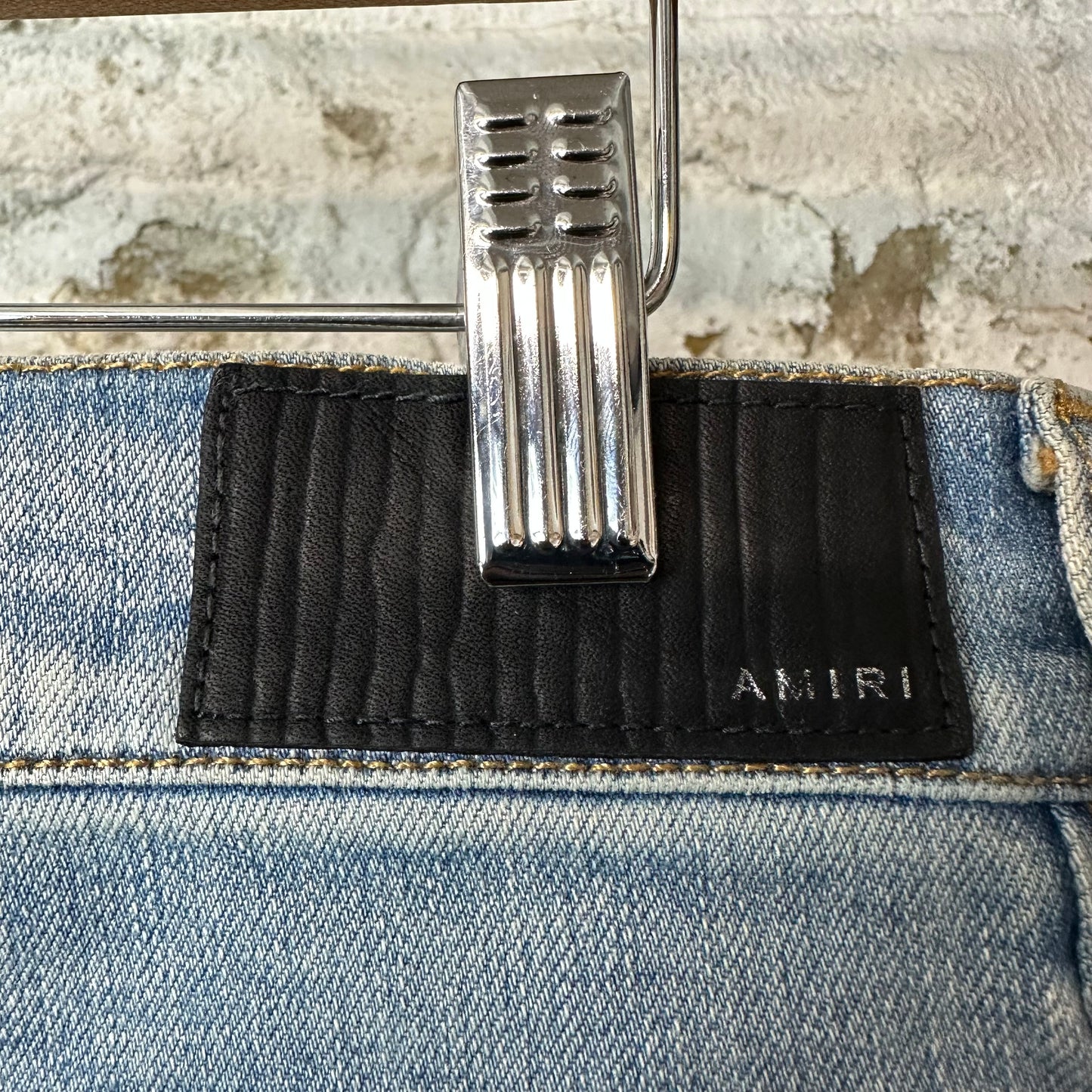 Amiri MX1 Denim Patch Blue Denim Jeans Sz 32