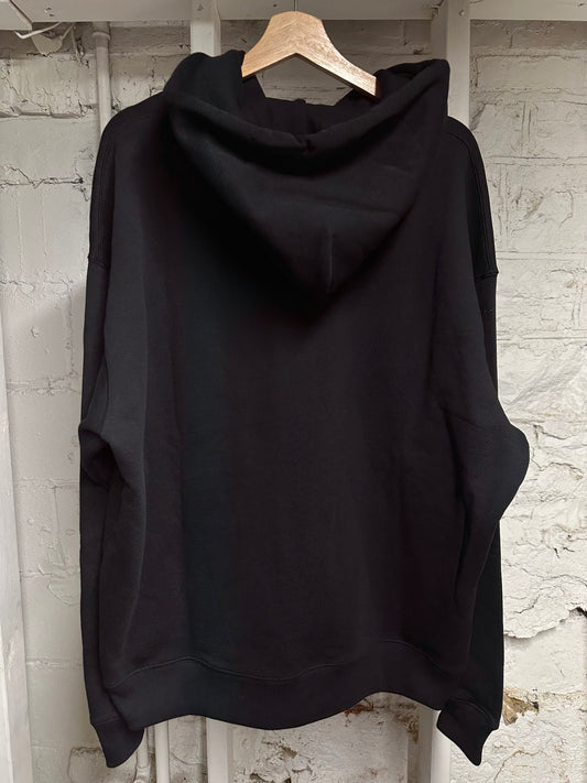 Off-White Floral Spellout Black Hoodie Sz L