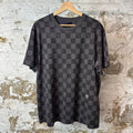 Louis Vuitton Black Grey Damier T-Shirt Sz XL
