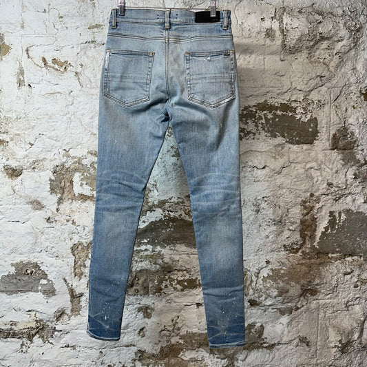 Amiri MX1 Green Plaid Flannel Blue Denim Jeans Sz 30