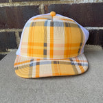 Bape Orange Plaid Trucker Hat