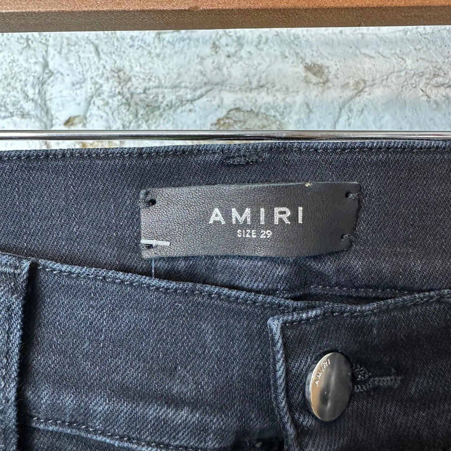 Amiri Paint Drip Spell Black Denim Jeans Sz 29