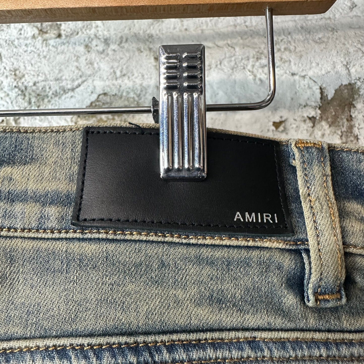 Amiri MX1 Blue Paisley Acid Wash Blue Denim Jeans Sz 34