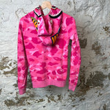 Bape Pink Camo Shark Hoodie Sz XS