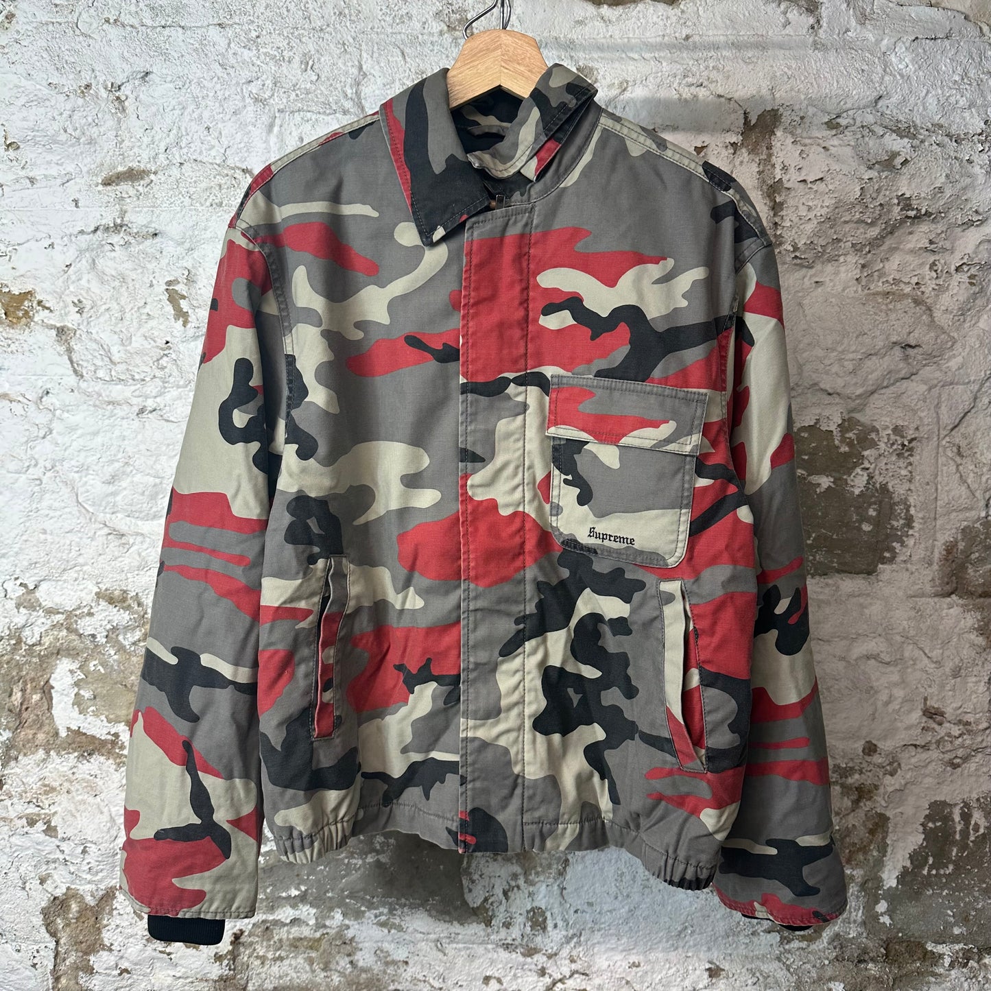 Supreme Red Camo Twill Utility Jacket Sz S