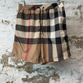 Burberry Tan Plaid Swim Trunks Sz S