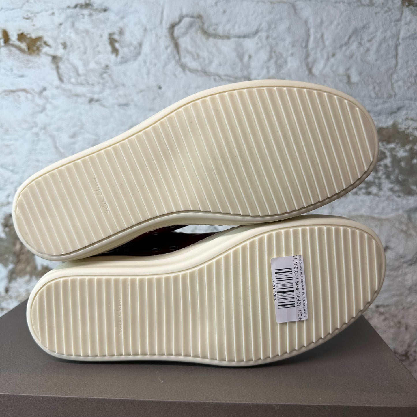 Rick Owens High Cardinal Red Milk Sneaker Sz 10 (43) DS