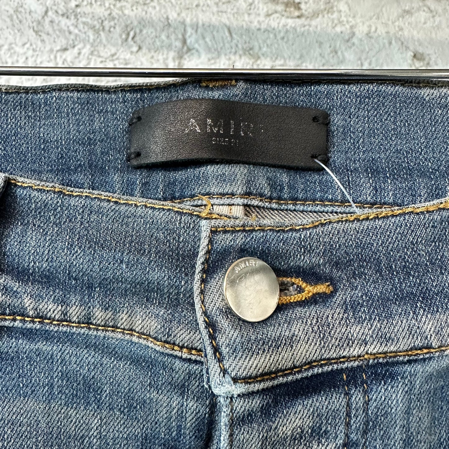 Amiri MX1 Plaid Dirty Blue Denim Jeans Sz 31