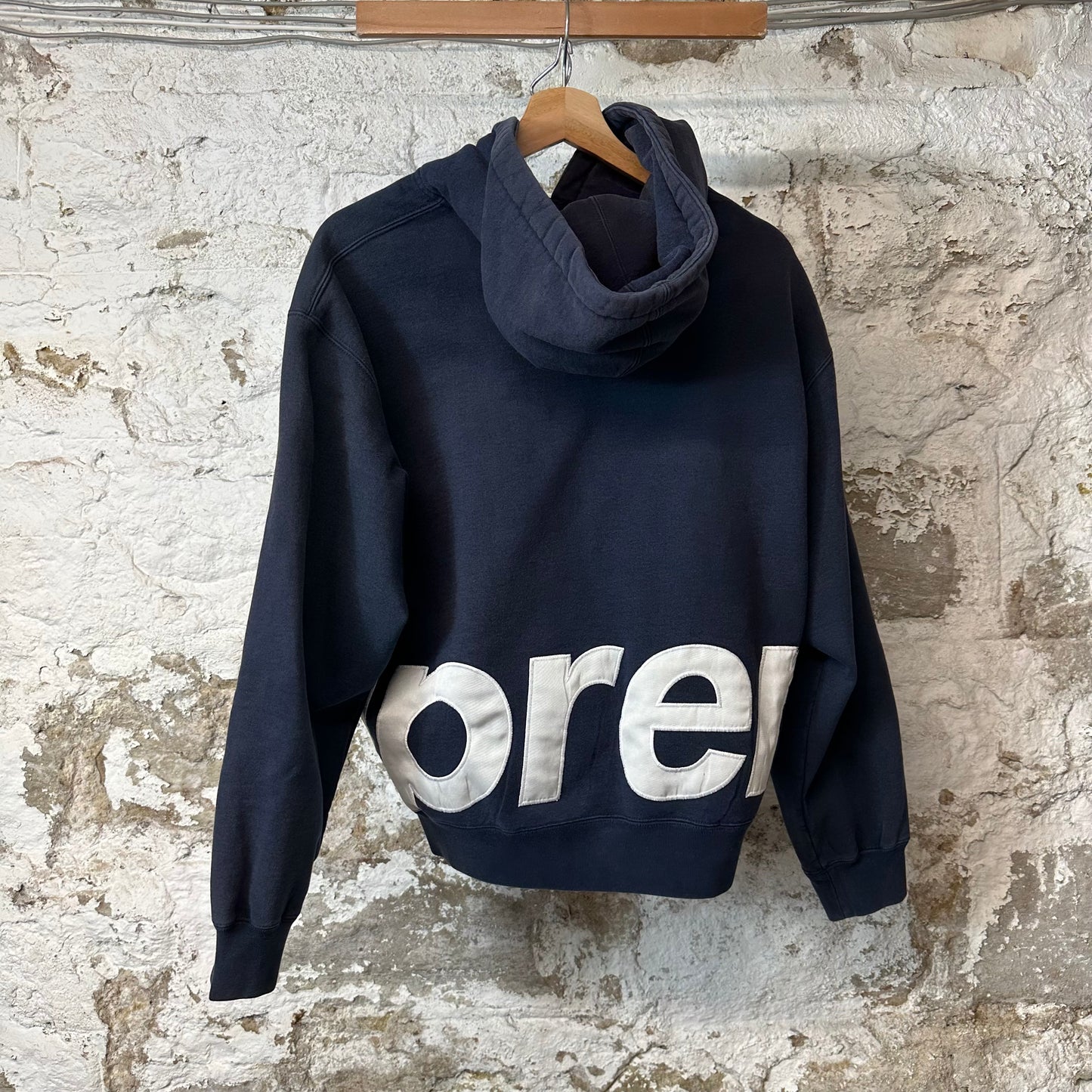 Supreme Satin Spell Zip Up Hoodie Navy Sz S