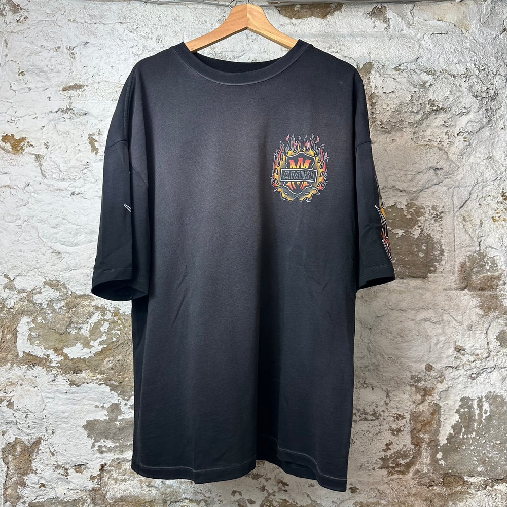 Amiri Vintage Flame Logo Black T-Shirt Sz L
