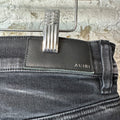 Amiri MX1 Grey Suede Faded Black Denim Jeans Sz 33
