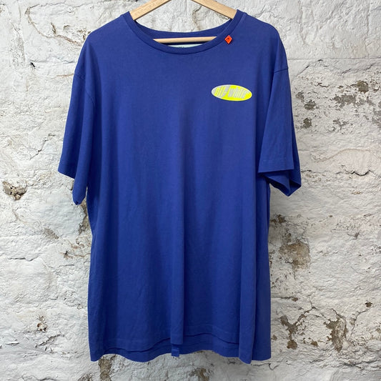 Off White Yellow Blue Diagonals T-shirt Sz S