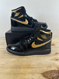 Air Jordan 1 High Black Metallic Gold Sz 4Y