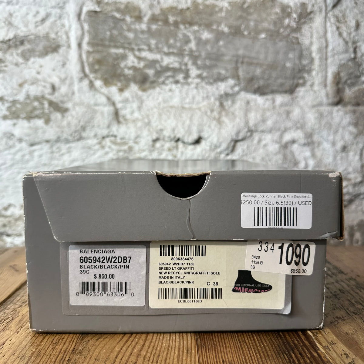 Balenciaga Sock Runner Black Pink Sneaker Sz 6.5 (39)