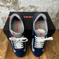 Prada Americas Cup Navy Rubber Grey Sneaker Sz 10 (43)