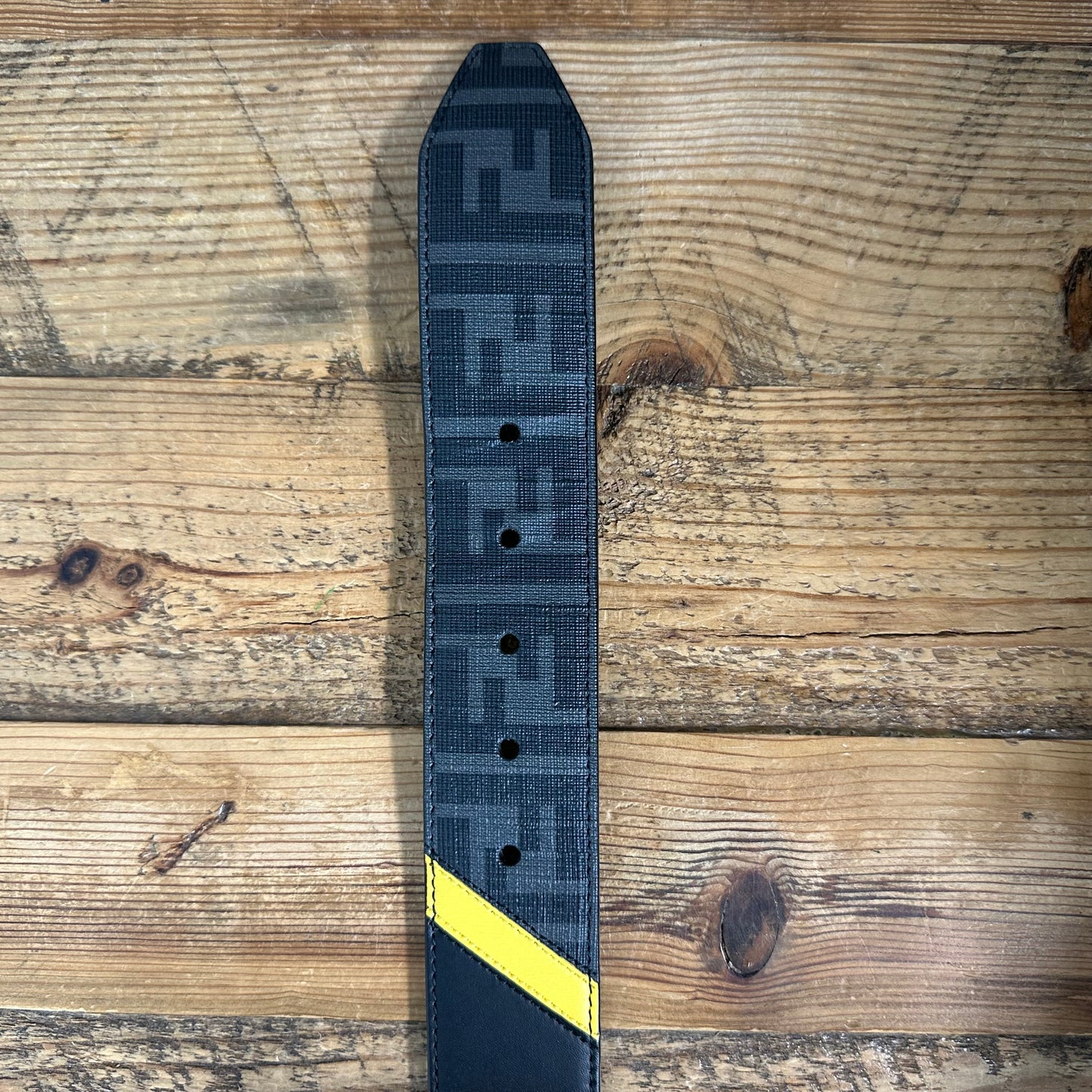 Fendi Diagonal Canvas Monogram Black Belt Sz (95/38)