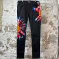 Amiri Tie Dye Splash Black Denim Jeans Sz 38