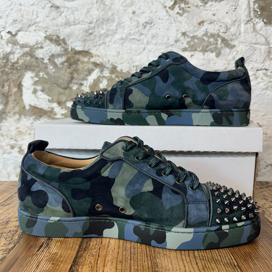 Christian Louboutin Blue Green Camo Spike Sneaker Sz 12 (45)